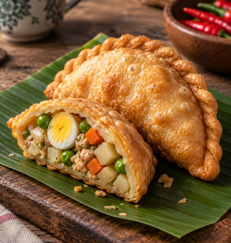 Pastel Teras renyah dengan isian gurih